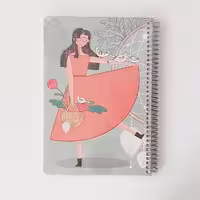 دفتر 100 برگ  سویل طرح دختر و کبوتر 