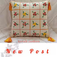 کاور کوسن چهارخانه گلدوزی شده 1 عددی