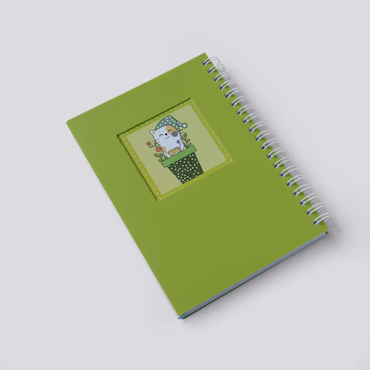 دفترچه یادداشت خطدار فانتزی سبز کم رنگ نهال مکث (NAHALMAX)