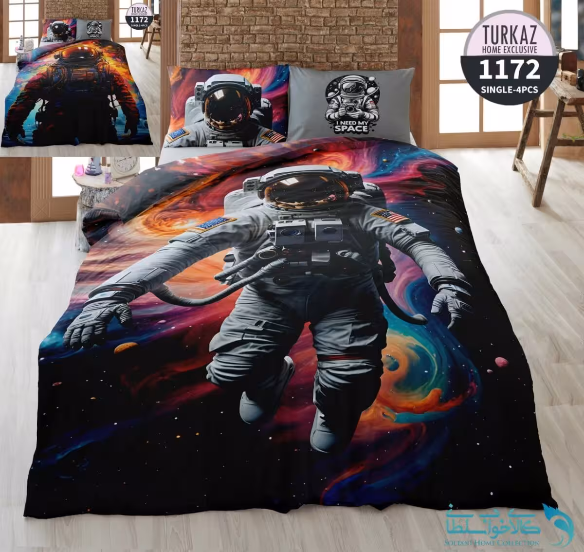 روتختی طرح فضانورد در کهکشان یک نفره برند Turkaz کد 1172