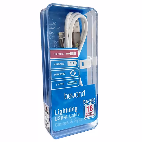 کابل آیفون (Lightning) بیاند (Beyond) طول 1 متر مدل BA-568