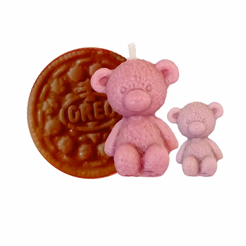 شمع دست ساز مدل خرس مجموعه 3 عددی