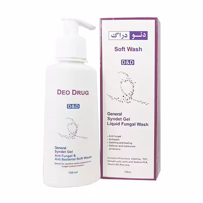 دئودراگ سافت واش ضد قارچ مناسب انواع پوست 150 میلی لیتر - داروکاو