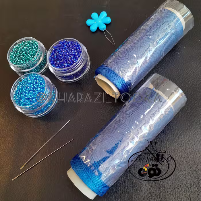 نخ ابریشمی 2 آبی