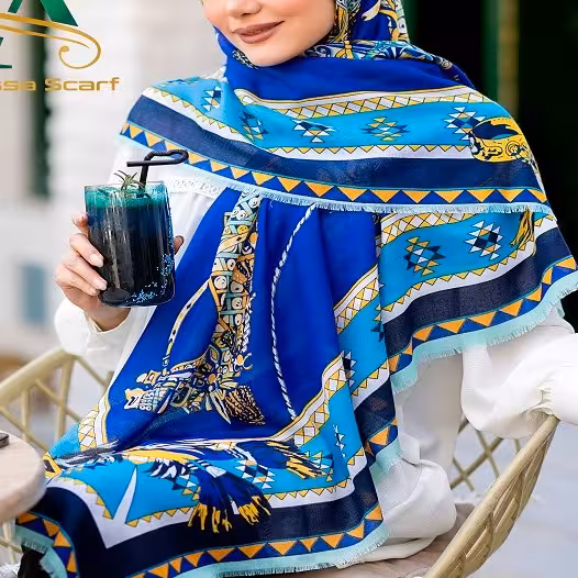 روسری سوپر نخ طرحدار کد 334