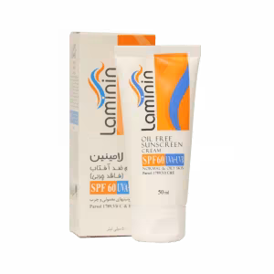 کرم ضد آفتاب فاقد چربی لامینین SPF60 مناسب پوست های چرب و معمولی 50 میلی لیتر