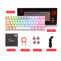 کیبورد مخصوص بازی ردراگون مدل FIZZ K617-WHITE/PINK