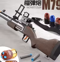 تفنگ اسباب بازی حرفه ای با قابلیت پرتاپ 3 تیر همزمان m79 آیتم 2037