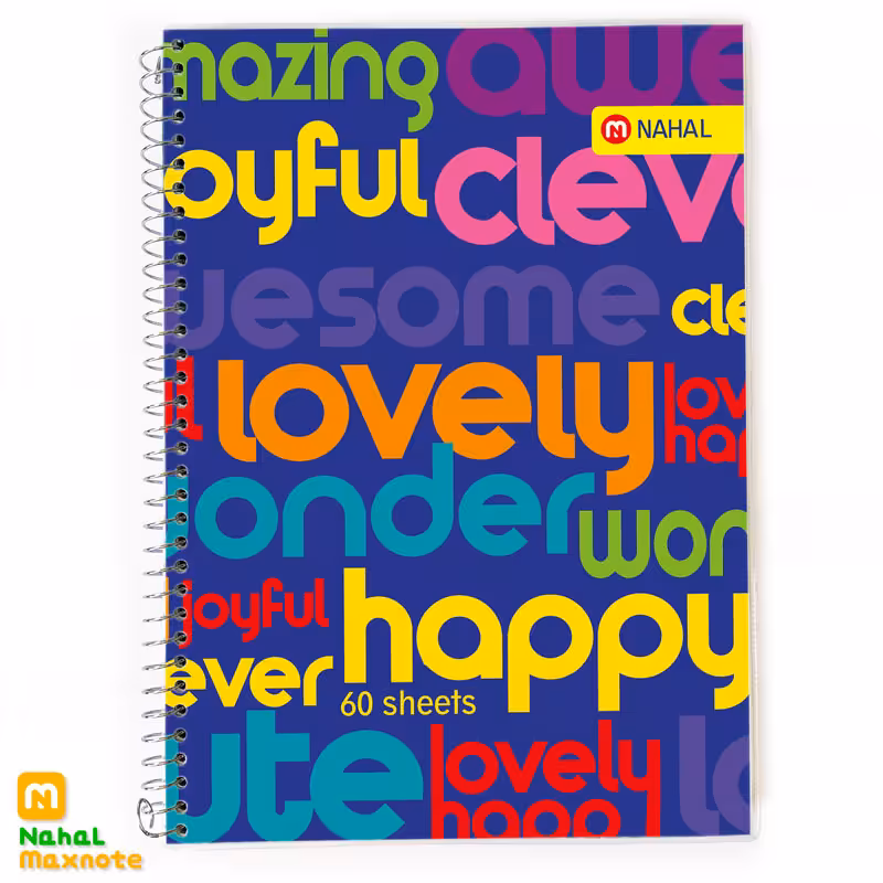 دفتر 60 برگ دو خط سیمی طلقی کد 3632.طرح 4