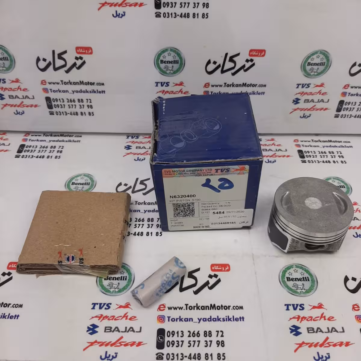 رینگ و پیستون ( پستان ) موتور HLX 150 اچ ال ایکس اصلی ( سایز 0/25 )
