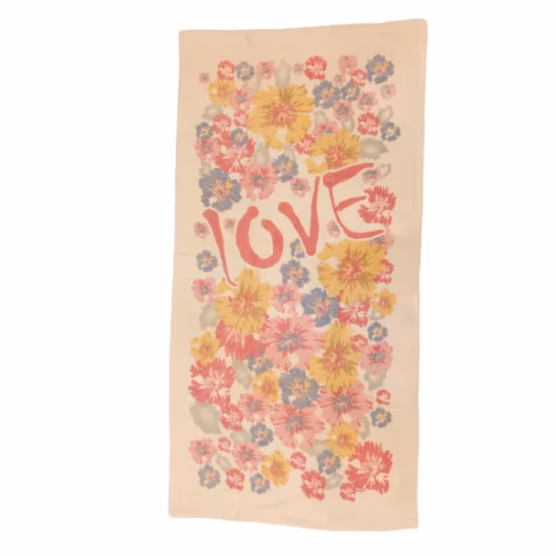 حوله دستی پودایران مدل گلها سایز 40x80 سانتی متر | کالا مکس