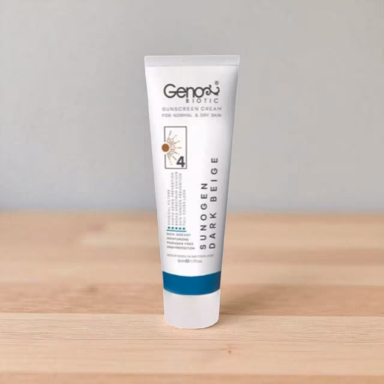 ضد آفتاب بژ تیره 4 پوست خشک و معمولی SPF50 ژنوبایوتیک