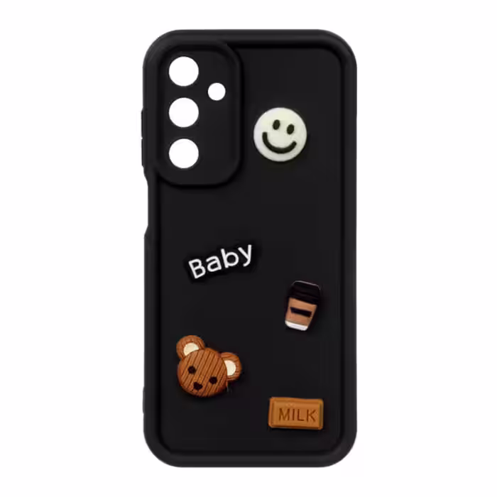 قاب Solid Case عروسک برجسته Baby مدل Samsung Galaxy A25 5G – مشکی-کد3722