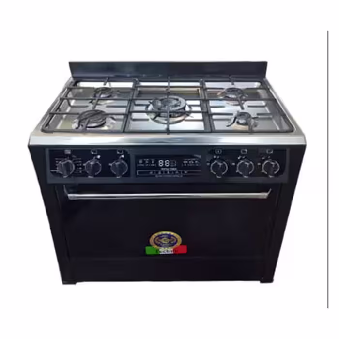 اجاق گاز طرح فر تکنو پروسا techno مدل 16000 مشکی صفحه استیل