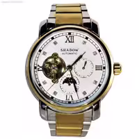 SHADOW WATCH 1726 جدید اتوماتیک گوکی شادو اتومات صفحه با طراحی جدید** نشانگرها نگین دار براق ** دورنگ درب استیل