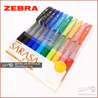 بسته ده رنگ روان نویس ژله ای ساراسا زبرا قطر هفت دهم میلی متر Sarasa Zebra 0.7mm pack of 10