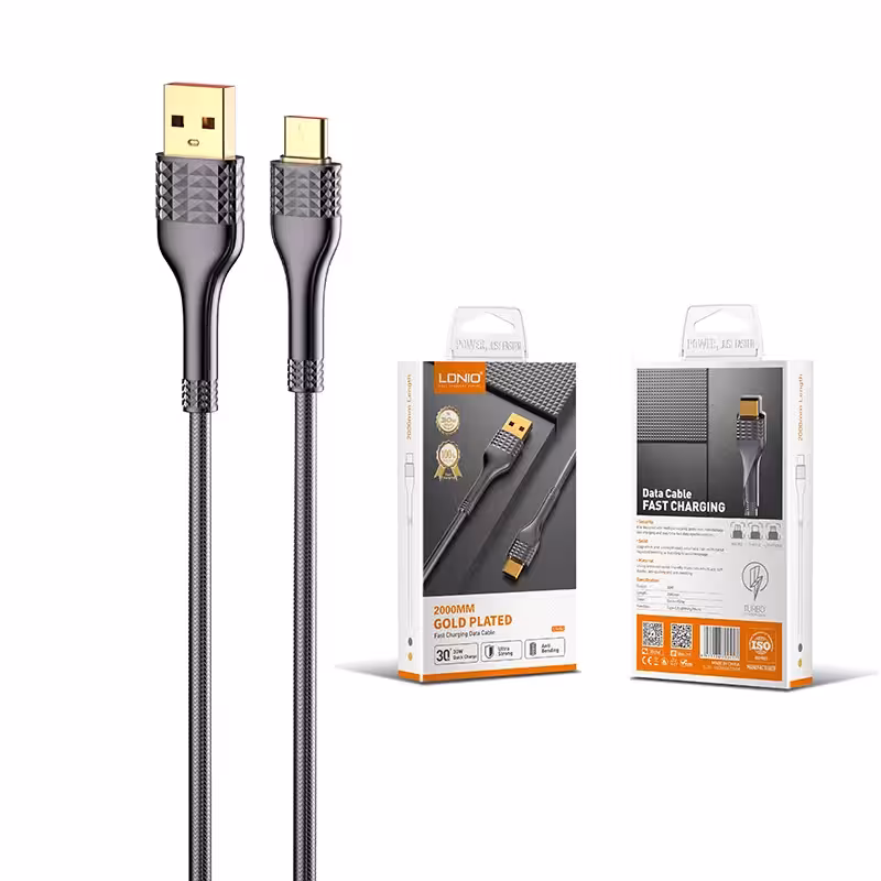 کابل شارژر الدینیو سیم گرد مدل LS652 type c