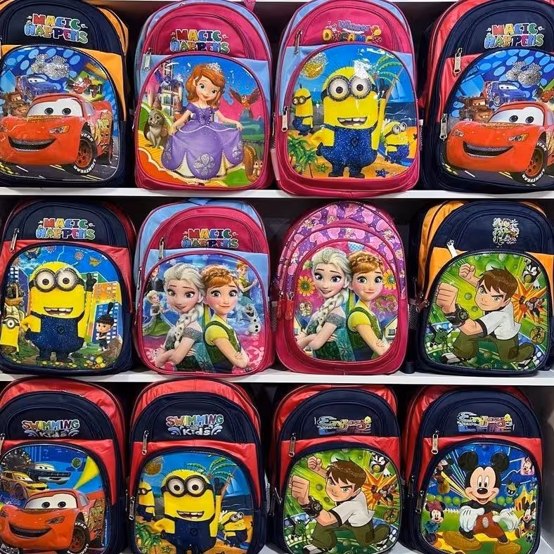 کیف مهد و مدرسه ،مهدکودک و ابتدایی،دارای رویی طلق اکلیل دار،دخترانه و پسرانه،پشت ضربه گیر،خوشحالی فروشی 