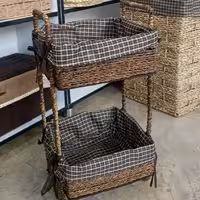 جاپیازی حصیری با پارچه چهارخونه و بدنه فلزی 