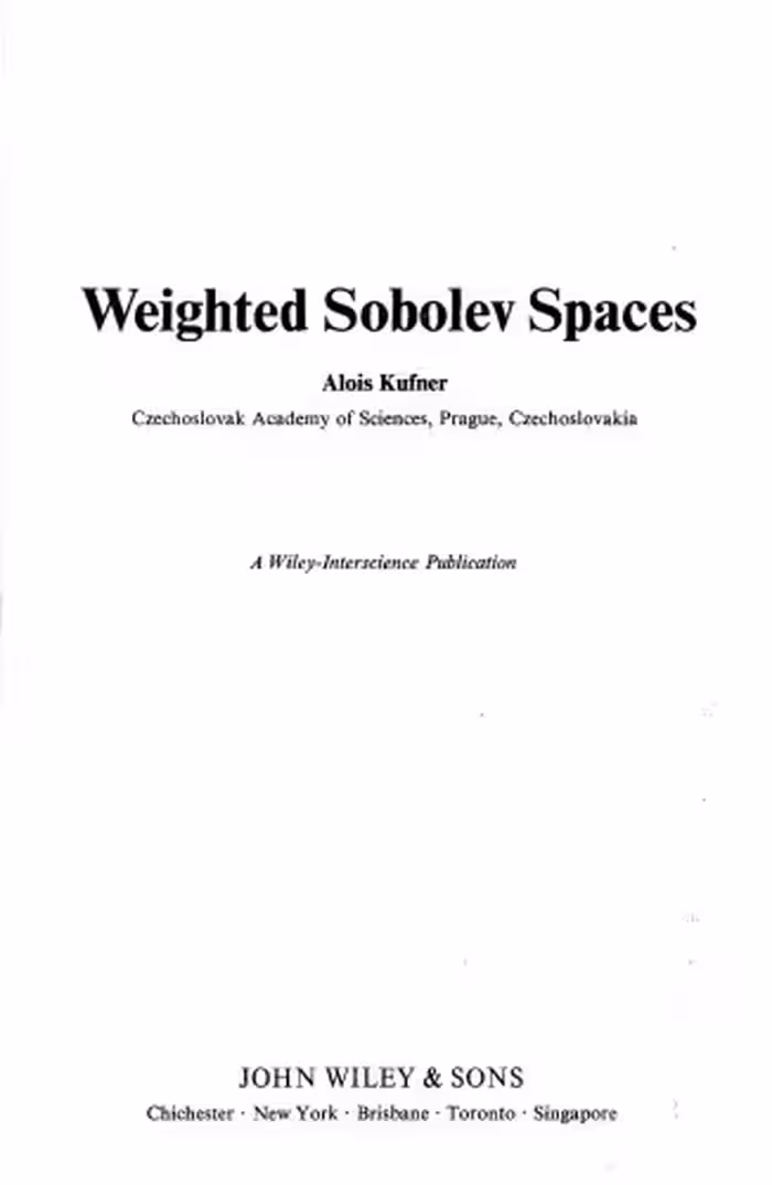 خرید و دانلود نسخه کامل کتاب Weighted Sobolev Spaces