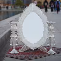 آیینه و شمعدان ملیله کاری 