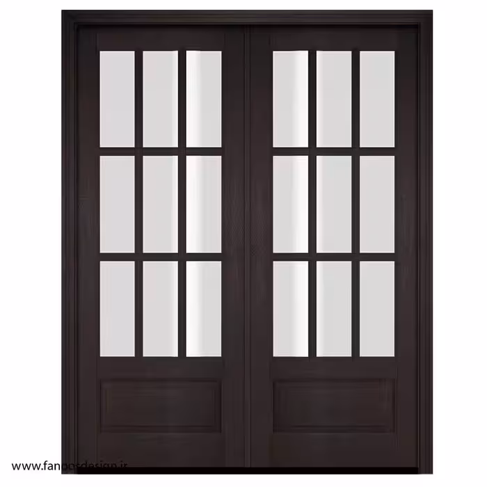 درب لابی ورودی دو لنگه چوبی کد 1216