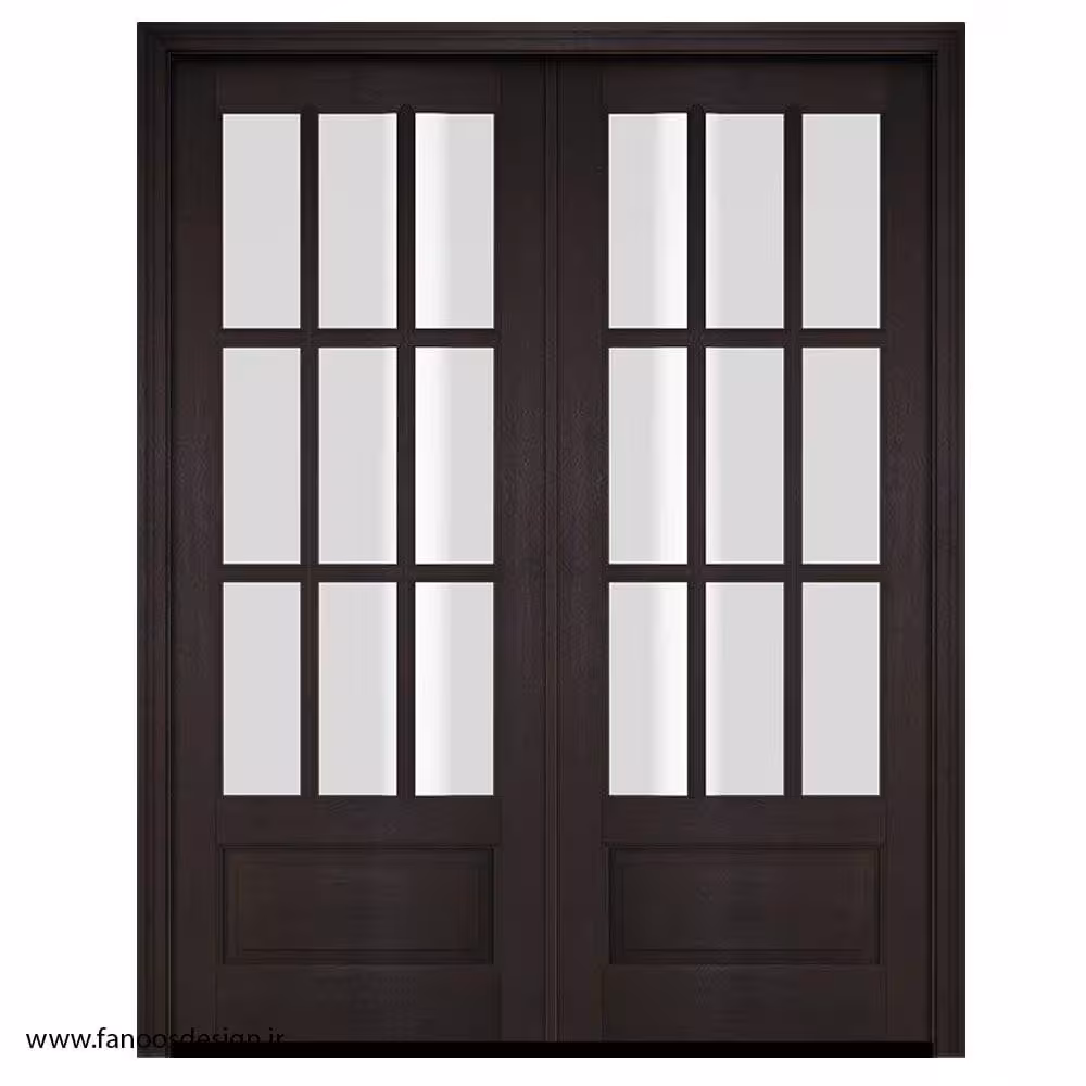 درب لابی ورودی دو لنگه چوبی کد 1216