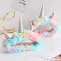 هدبند پولیشی آرایشی یونیکورن تکشاخ پشمالو دخترانه کادو صورتی 