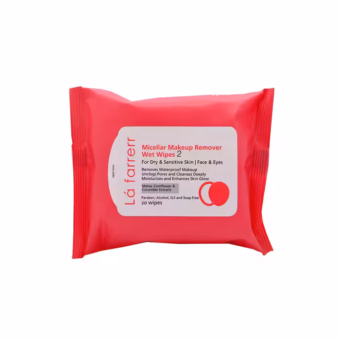 دستمال مرطوب پاکسازی کننده مخصوص پوست‌های خشک و حساس لافارر