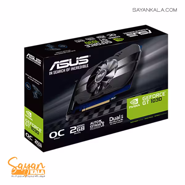 کارت گرافیک ایسوس مدل GRAPHICS CARD ASUS GEFORCE PH GT 1030 2GB DDR5 OC