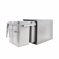 سطل زباله دومخزنه متوسط تمام کاور ریل تاندم (46لیتری) – مایا/Maya