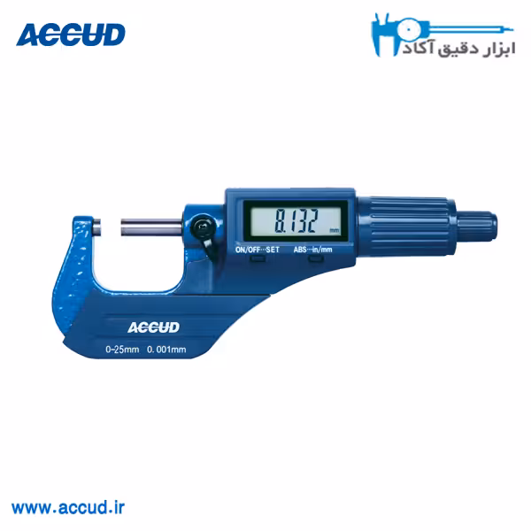 میکرومتر دیجیتال دقت 0.001 25-0 میلیمتر Accud (اکیود اتریش) مدل 312-001-02