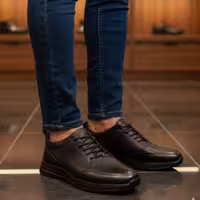 کفش چرم مردانه اسپرت کد SP239BK رنگ مشکی