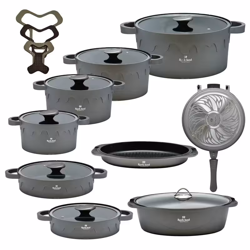 سرویس پخت و پز 21 پارچه راکلند مدل لیانا رنگ طوسی