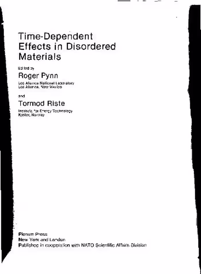 خرید و دانلود نسخه کامل کتاب Time-Dependent Effects in Disordered Materials
