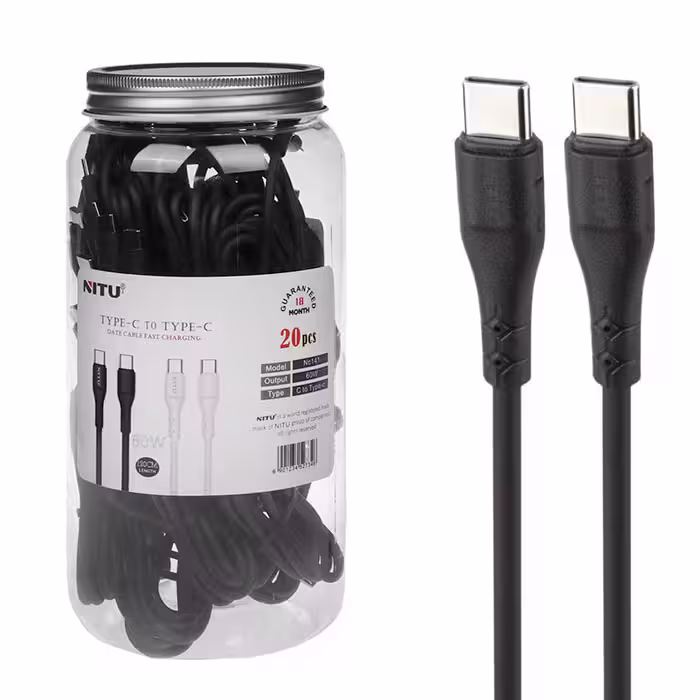 کابل بدون پک دبه ای تایپسی به تایپسی فست شارژ نیتو NITU NC141 1.2m