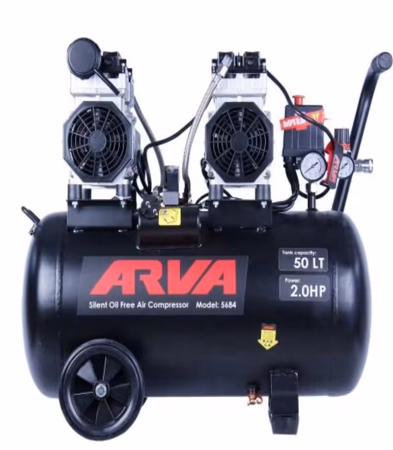 کمپرسور هوا آروا (ARVA) بی صدا -بی روغن -50 لیتری مدل 5684