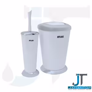 سطل و برس سفید کروم اطلس مدل الوند