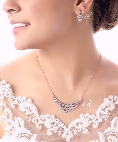 💍نیم ست جواهری ميكروزنجيري نقره عیار 925 (N_4106)‌‌‌‌‌‌ ‌