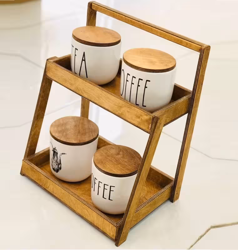 استند 2 طبقه چوبی (پست پیشتاز پس کرایه)