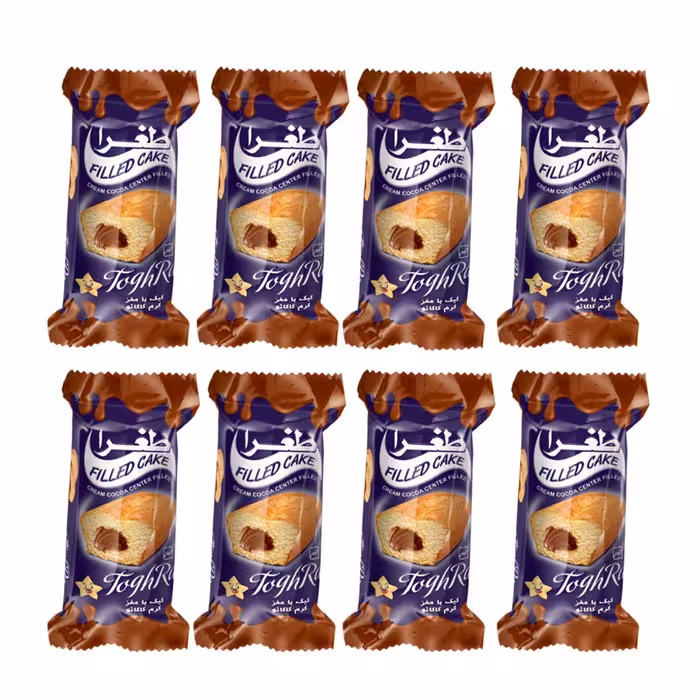 کیک مغزدار کرم کاکائو طغرا 80 گرمی بسته 24 عددی