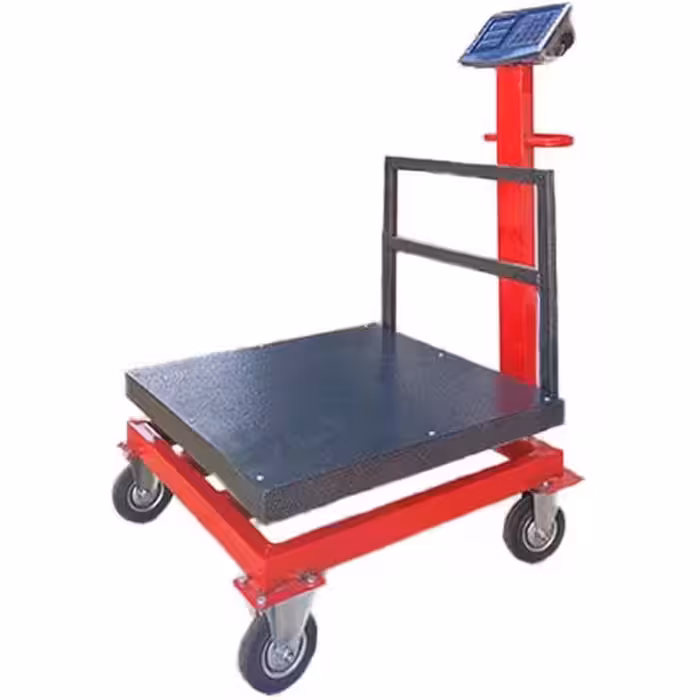 باسکول 600 کیلویی شیراز ترازو | گارددار | نمایشگر دکمه استیل | چرخدار