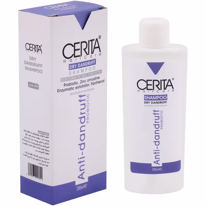شامپو ضد شوره سریتا برای موهای خشک 200 میلی لیتر | Cerita Anti Dandruff Shampoo For Dry Hair