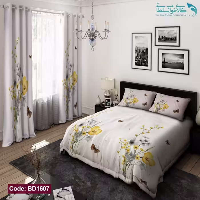 روتختی طرح گل ریحانی دونفره کد BD1607