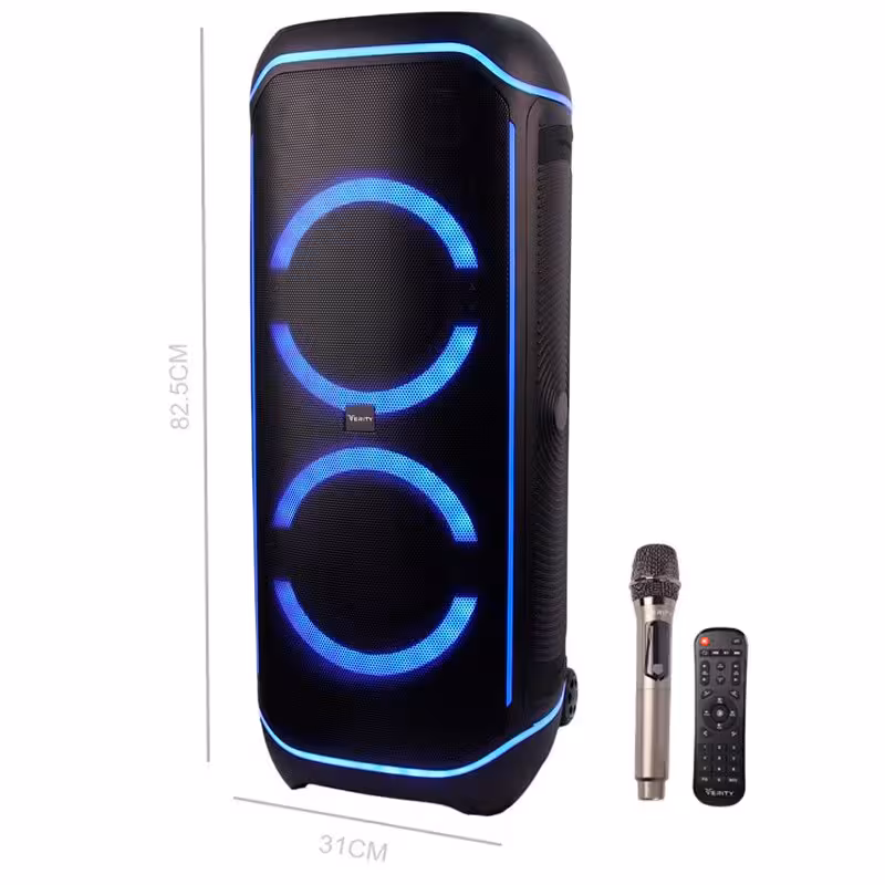 اسپیکر چمدانی بلوتوثی وریتی V-PS2908   میکروفون و ریموت کنترل