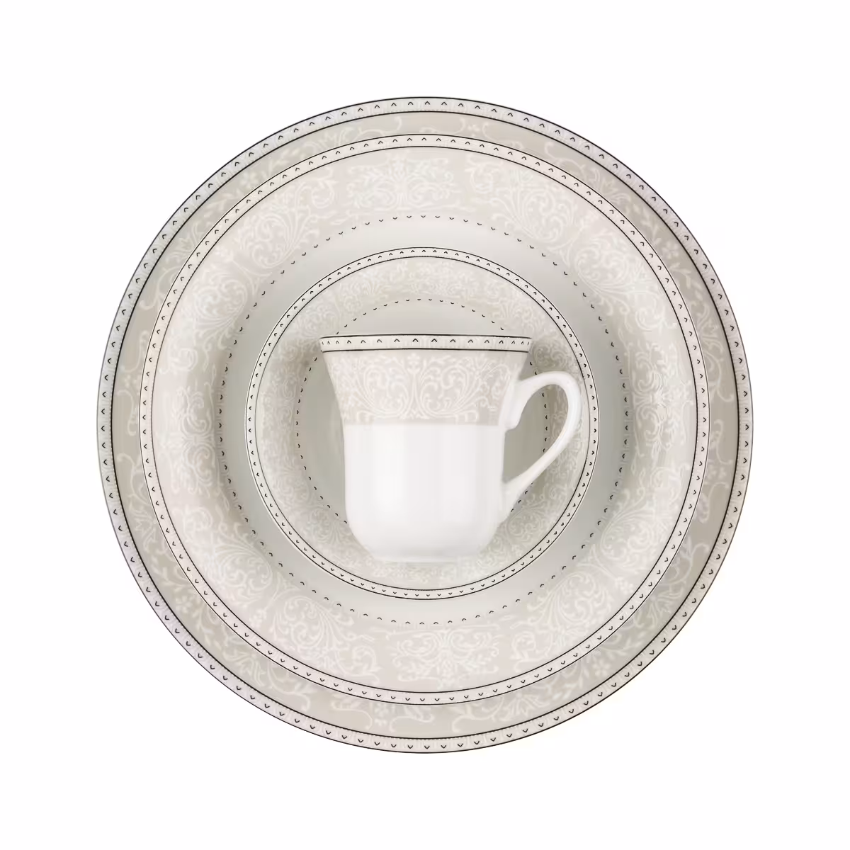 سرویس 108 پارچه 12 نفره طرح ورونا طوسی