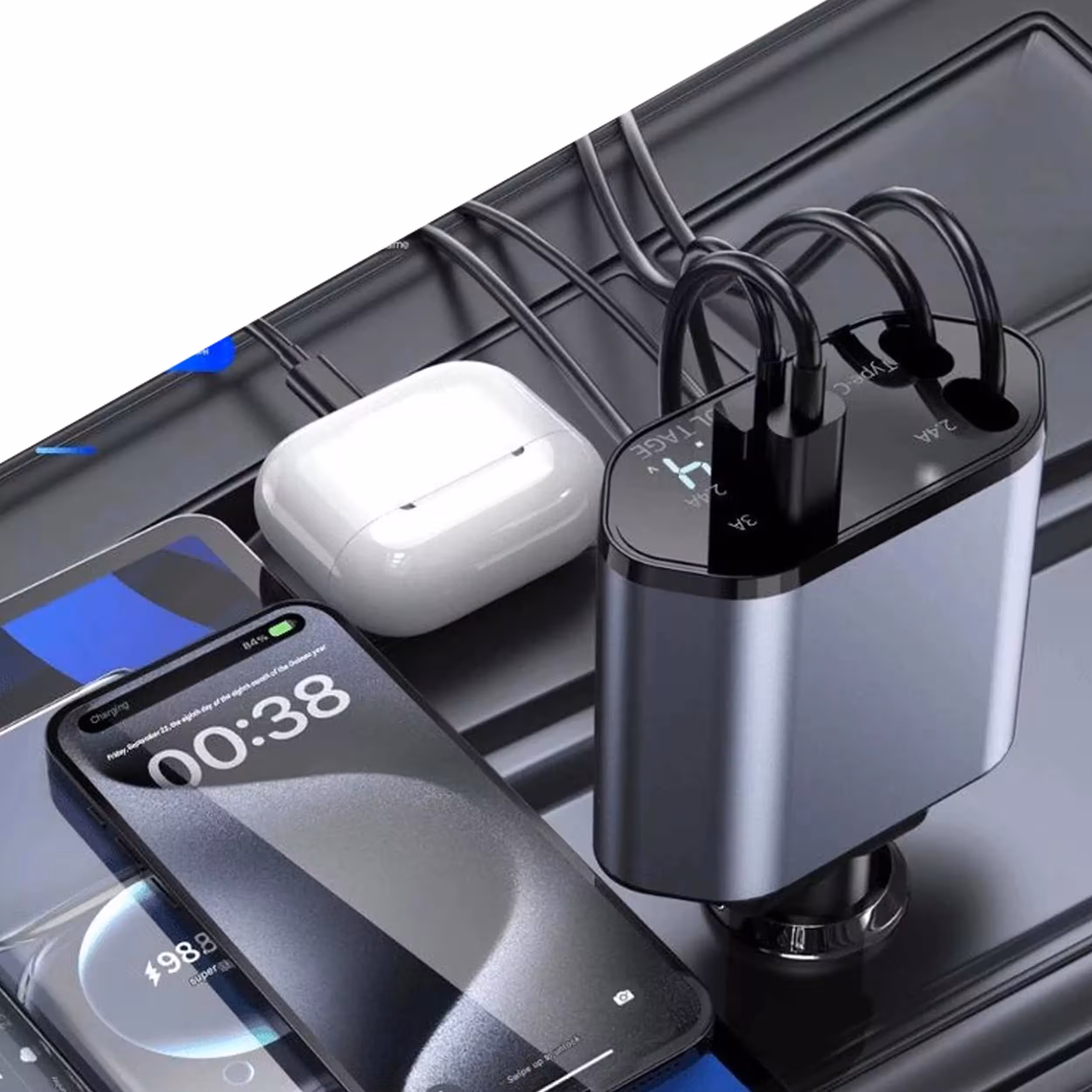 شارژر فندکی 120 وات 4 پورت مدل ML-102