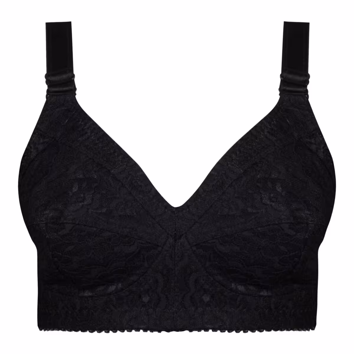 سوتین زنانه قواره بزرگ مدل بدون فنر کش پهن مشکی کد 4779