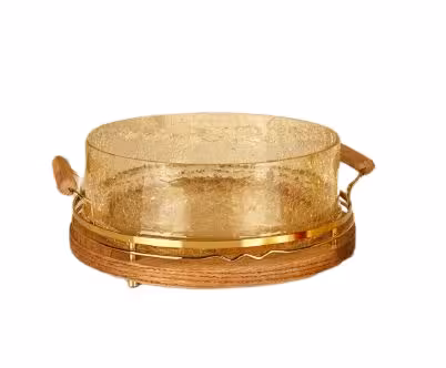 کاسه سالاد خوری چوبی بی.وی.کی مدل کاریزما طلایی کد VK412525
