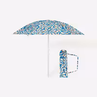 سایبان ساحلی دکتلون (پیش خرید) Decathlon Beach Umbrella – SPF50  – For 2 Persons – Blue/Floral Patterned – Paruv 160